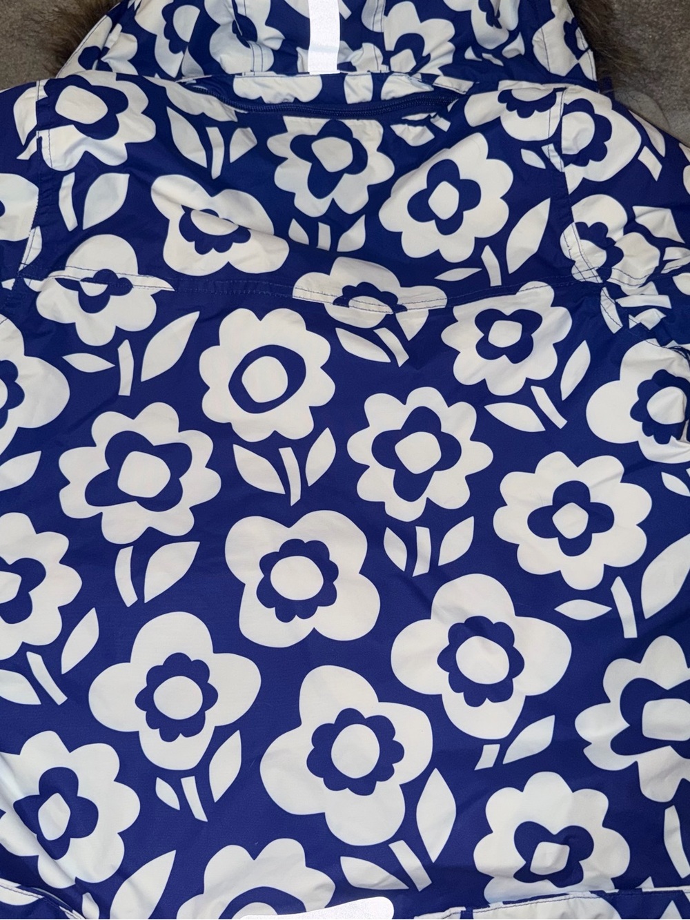 Boden Girls Winter Coat - Blue & Pink Floral Design - Picture 5 of 5